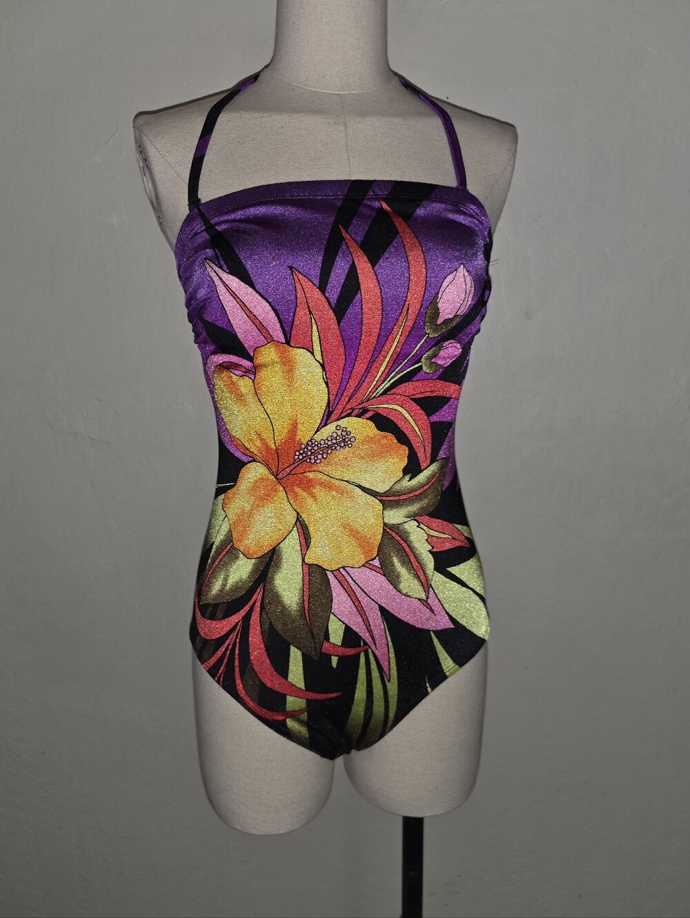 Vintage 1990s Strapless - Halter One-Piece Swimsuit Longitude